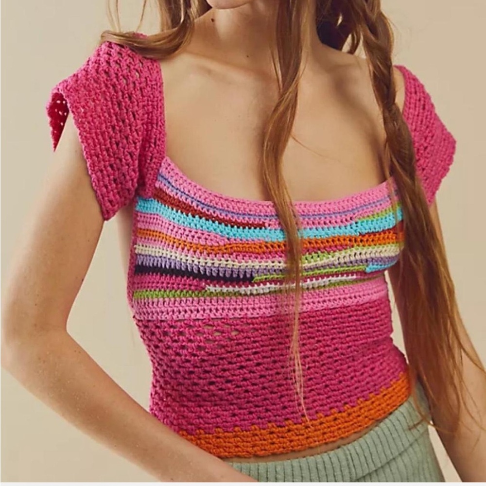 TACH Multicolor Crochet Top